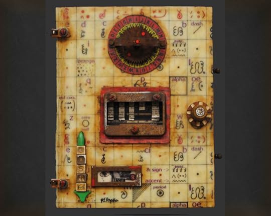 Cipher by Raymond Papka, Unique Altered Book Sculpture