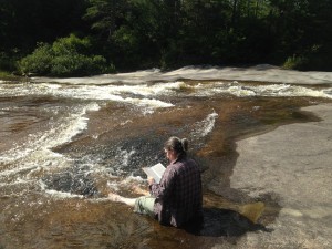 Even Nesowadnehunk Stream in Baxter State Park is a perfect place to read in the summer in Maine.