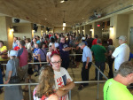 The first hour was a line snaking through the base. Luckily, they had a video playing over and over.