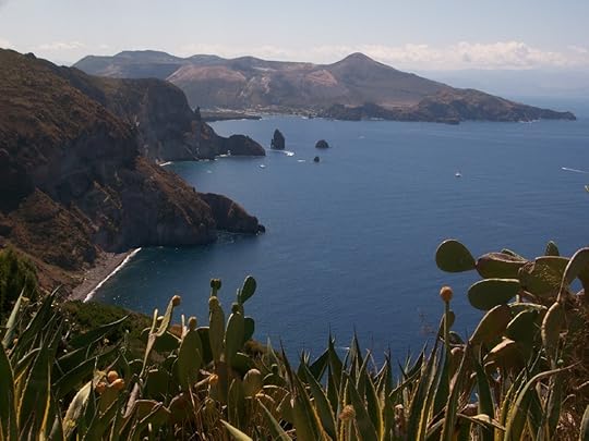 The view of Vulcano island from Quattrocchi in Lipari where Jo Malone saved Gillian’s life! If you look closely you’ll see the crater in the background.