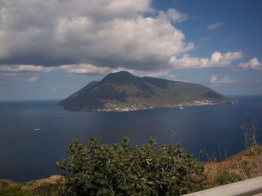 The view of the island of Salina from my heroine Gillian’s kitchen window!
