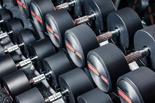 30497758 - series of dumbbells are on stand at the gym