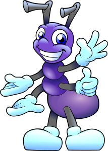 Friendly Purple Ant by Schade from openclipart.org