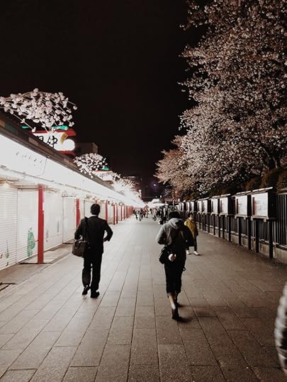 Nakamise Street, quiet and deserted for the night.