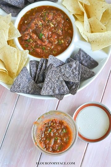 Roasted Tomato Tomatillo Salsa recipe made using the new Ball® FreshTECH HarvestPro™ Sauce Maker via flouronmyface.com #ad #canitforward
