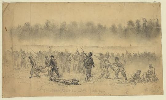 The fighting on Chinn Ridge at Second Bull Run as drawn by Edwin Forbes (Library of Congress)