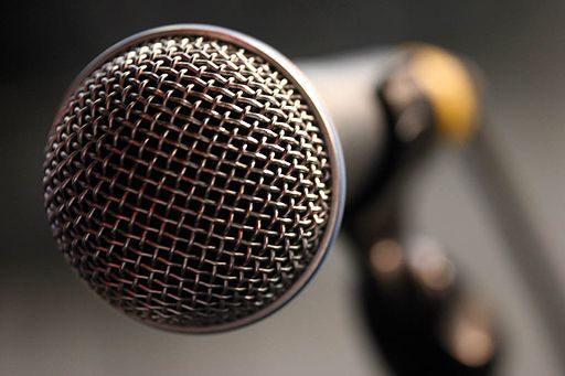 Close-up of a microphone
