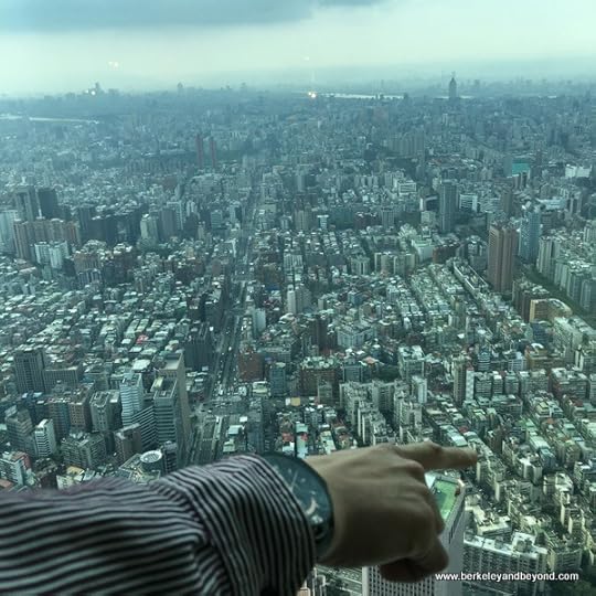 city of Taipei as seen from Taipei 101 interior observation deck