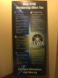 picture of SFWA banner detailing membership benefits