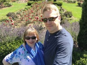 Glenn and I in the rose garden