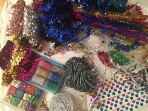 Assorted examples of glitter & sparkly stuff passed along.