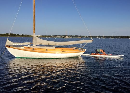 Another beautiful morning for SUP Yoga, tied up astern of Matsya. Photo: PaulCroninStudios