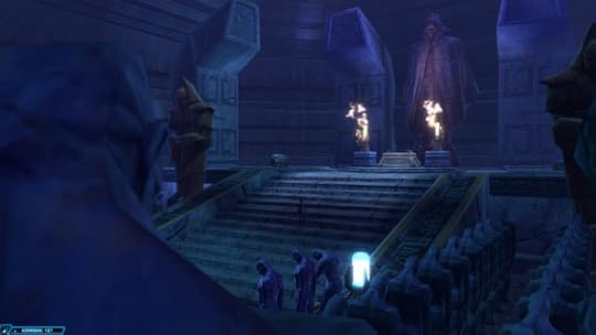My Sith warrior explores an ancient tomb in Star Wars: The Old Republic