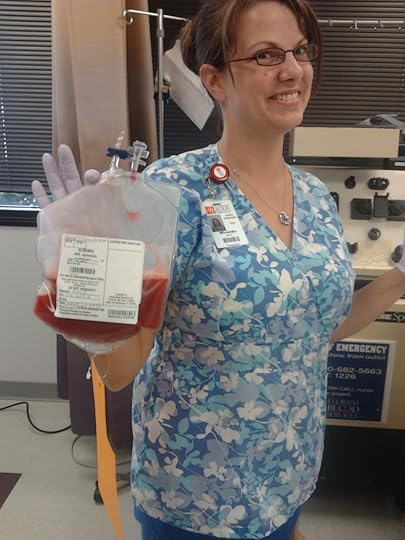 Yup, that is my bone marrow in that baggie. The nurse has obviously never read this blog, otherwise she wouldn't have been so confused about why I wanted a picture of it.