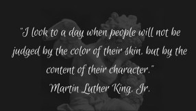 I look to a day when people will not be judged by the color of their skin but by the content of their character.- Martin Luther King, Jr.