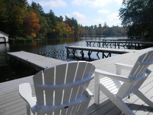 The public docks on Mill Stream are a great place to relax.