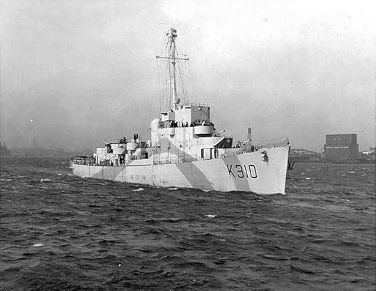 The first destroyer escort built by the US for the British, HMS Bayntun, Boston Harbor, 8 Feb 1943. (US Navy photo)