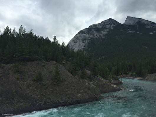 Looking at Mount Rundle from the Bow Falls Trail