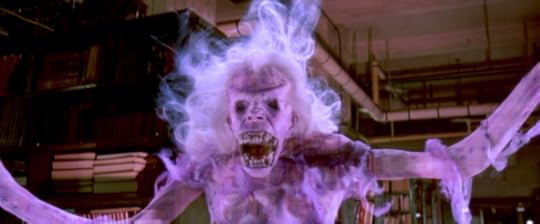 The librarian ghost spooks the Ghostbusters.