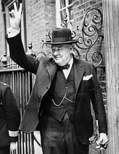 Prime Minister Winston Churchill in Downing Street, London, 5 Jun 1943 (Imperial War Museum)