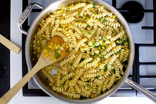 pasta with corn bacon and parmesan