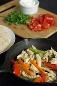 Easy Chicken Fajitas in pan