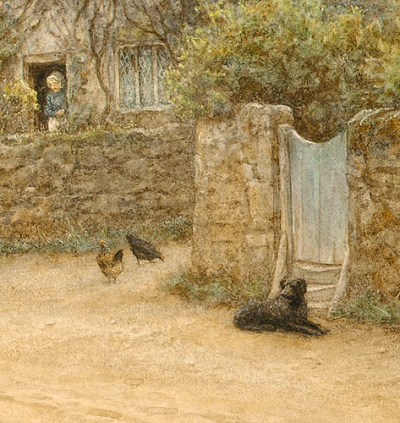 Dog and Hens by Helen Allingham