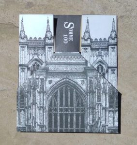 Invitation card in shape of Westminster Abbey