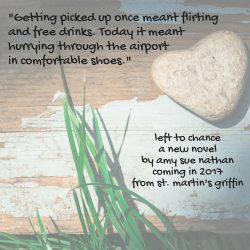 -Getting picked up once meant flirting and free drinks. Now it meant hurrying through the airport in comfortable shoes.-