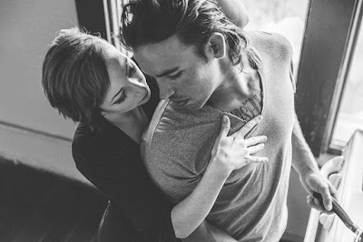 Sensual lovers cooking together