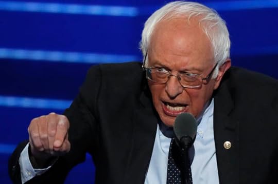 Senator and former Democratic presidential candidate Bernie Sanders speaks at the Democratic National Convention in Philadelphia