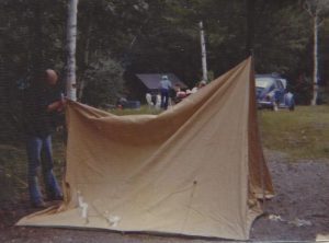 Dad sets up a tent at the South Branch Pond campground in 1976. We've revived the family tradition of vacationing there every summer the past several years.