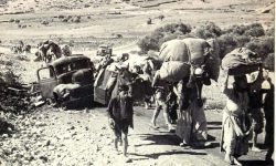 Palestinian refugees fleeing their homes in 1948 (Public Domain)