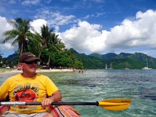 Kayaking around the Opunohu Bay anchorage