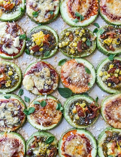mini zucchini pizzas, three ways I howsweeteats.com
