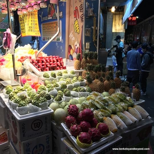 fruit stand at Shilin Night Market in Taipei, Taiwan