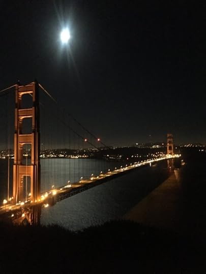 Golden Gate Bridge with Full Moon