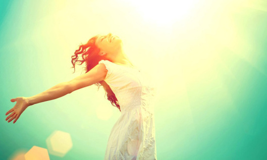 Free Happy Woman Enjoying Nature. Beauty Girl Outdoor. Freedom concept. Beauty Girl over Sky and Sun. Sunbeams. Enjoyment. ; Shutterstock ID 146971178; PO: aol; Job: production; Client: drone
