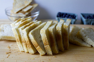 sliced, crusts thinned