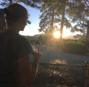 Kristi watching sunset