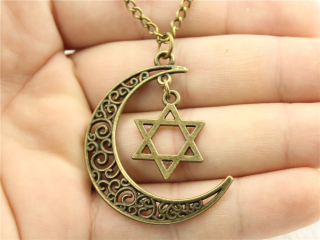 WYSIWYG-Women-Fashion-Harajuku-necklace-Crescent-Moon-necklace-with-star-of-david-charms-moon-and-star