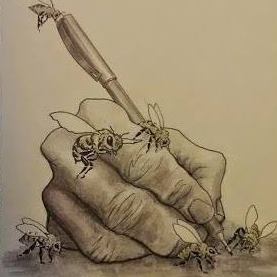 cropped bee hand by jen toal