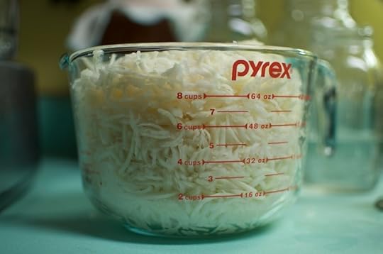 ten cups shredded kohlrabi