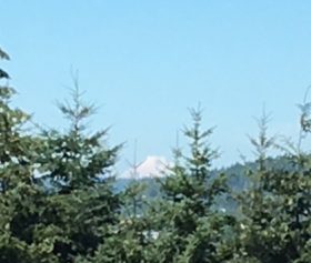 The view from our back deck of Mt Baker