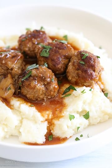 These beefy meatballs are cooked in a mushroom gravy and lightened up by using half ground turkey and half lean ground beef. Kid-friendly, comforting and delicious! Make them in the Instant Pot, Slow Cooker or Stove Top!