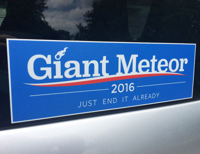 Giant Meteor bumper sticker