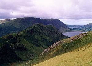 Rannerdale from Whiteless Breast with Crummock Water beyond