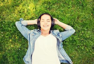 podcasting listening podcast headphones relax