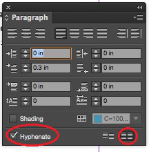 InDesign Paragraph Panel