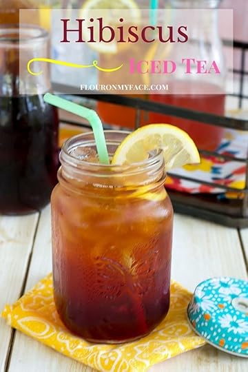 Hibiscus Iced Tea recipe made with a hibiscus simple syrup via flouronmyface.com
